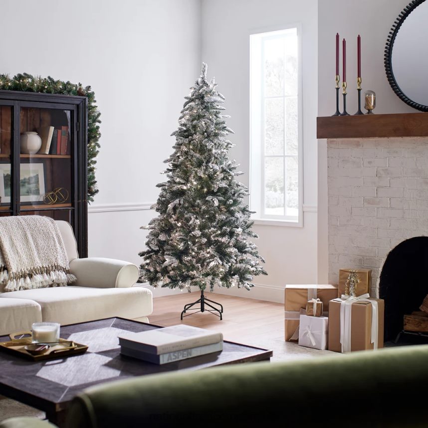 Trees | National Tree Company Pre-Lit \Feel Real\ Artificial Christmas Tree Everest Fir Green White Lights Includes Stand 65 Feet F2L4F146